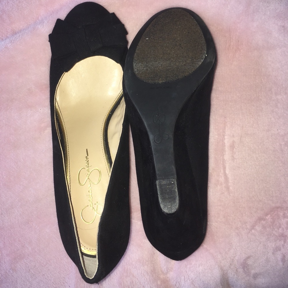 Jessica Simpson black suede heels